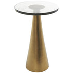 Mesa auxiliar acentuada con forma de cono y tapa de cristal texturizado - Negro u Oro -