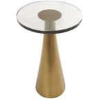 Mesa auxiliar acentuada con forma de cono y tapa de cristal texturizado - Negro u Oro -
