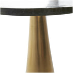 Mesa auxiliar acentuada con forma de cono y tapa de cristal texturizado - Negro u Oro -