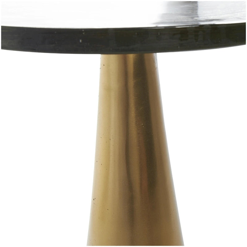 Mesa auxiliar acentuada con forma de cono y tapa de cristal texturizado - Negro u Oro -