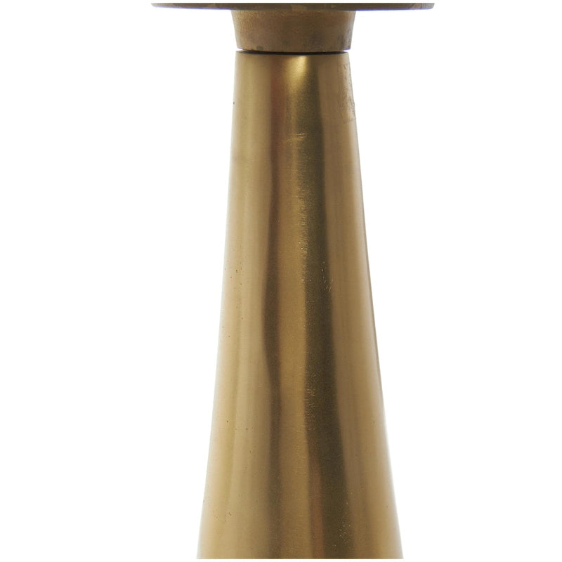 Mesa auxiliar acentuada con forma de cono y tapa de cristal texturizado - Negro u Oro -