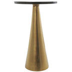 Mesa auxiliar acentuada con forma de cono y tapa de cristal texturizado - Negro u Oro -