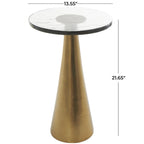 Mesa auxiliar acentuada con forma de cono y tapa de cristal texturizado - Negro u Oro -