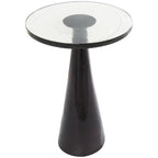 Mesa auxiliar acentuada con forma de cono y tapa de cristal texturizado - Negro u Oro -