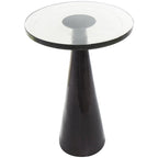 Mesa auxiliar acentuada con forma de cono y tapa de cristal texturizado - Negro u Oro -