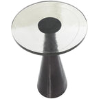 Mesa auxiliar acentuada con forma de cono y tapa de cristal texturizado - Negro u Oro -
