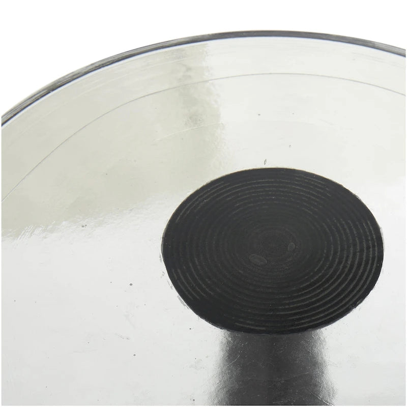 Mesa auxiliar acentuada con forma de cono y tapa de cristal texturizado - Negro u Oro -